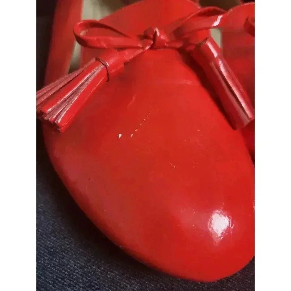 Elizabeth Brady Red‎ Patent Leather Loafers